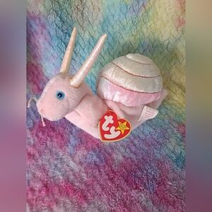 Ty Beanie Baby Swirly the Snail, Vintage, With Tags.